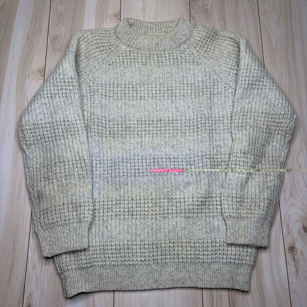 Kennedy Of Ardara Irish Thick Wool Chunky Knit Sweater Women's Medium Cream